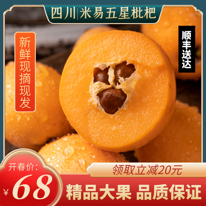 特级枇杷新鲜现摘5斤当季攀枝花米易琵琶水果整箱大五星顺丰包邮3