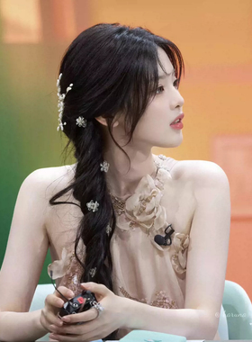 杨超越同款白色山茶花小抓夹