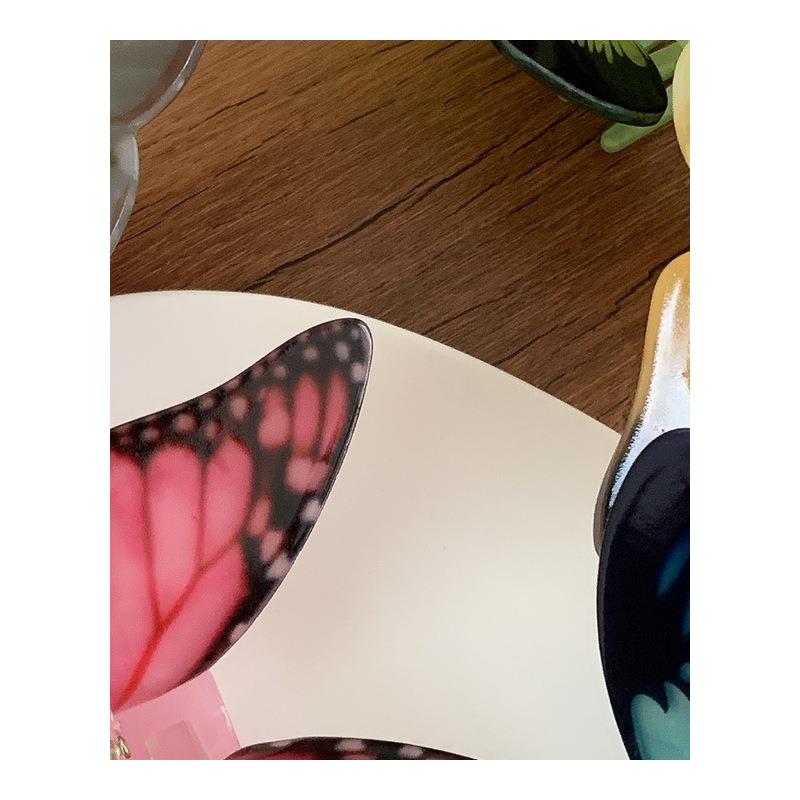 一眼万年!彩蝶抓夹汉服蝴蝶发夹清新小众古风鲨鱼夹盘发懒人头饰-图3