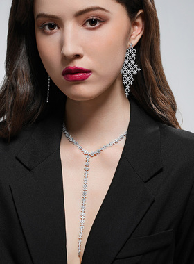 APM Monaco 密镶流星与圆圈Y字形项圈优雅轻奢高级送女友生日礼物