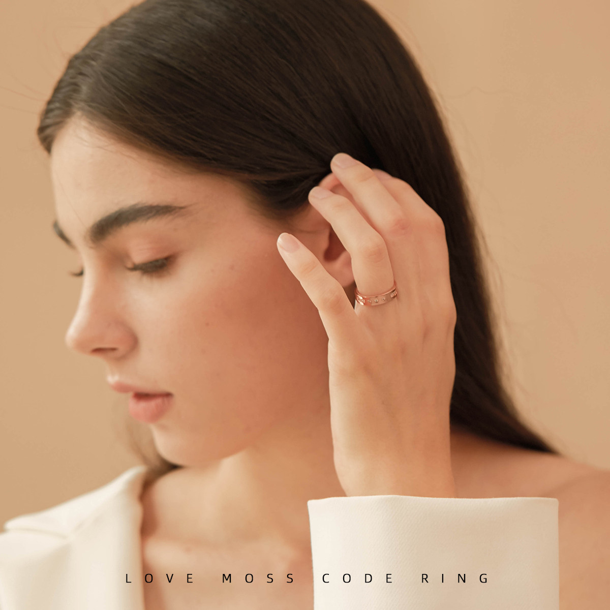 apm monaco摩斯密码女纯银玫瑰对戒 CHUMET海外戒指/指环