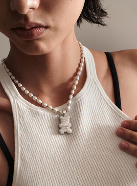 【生日礼物】APM Monaco40周年限量版小熊银珠项链轻奢饰品高级