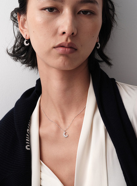 【生日礼物】APMMonaco小月亮925纯银项链女锁骨链轻奢小众饰品