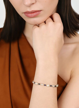 Clau Cris新品淡水珍珠深海月光手链女天然石手串设计高级感饰品