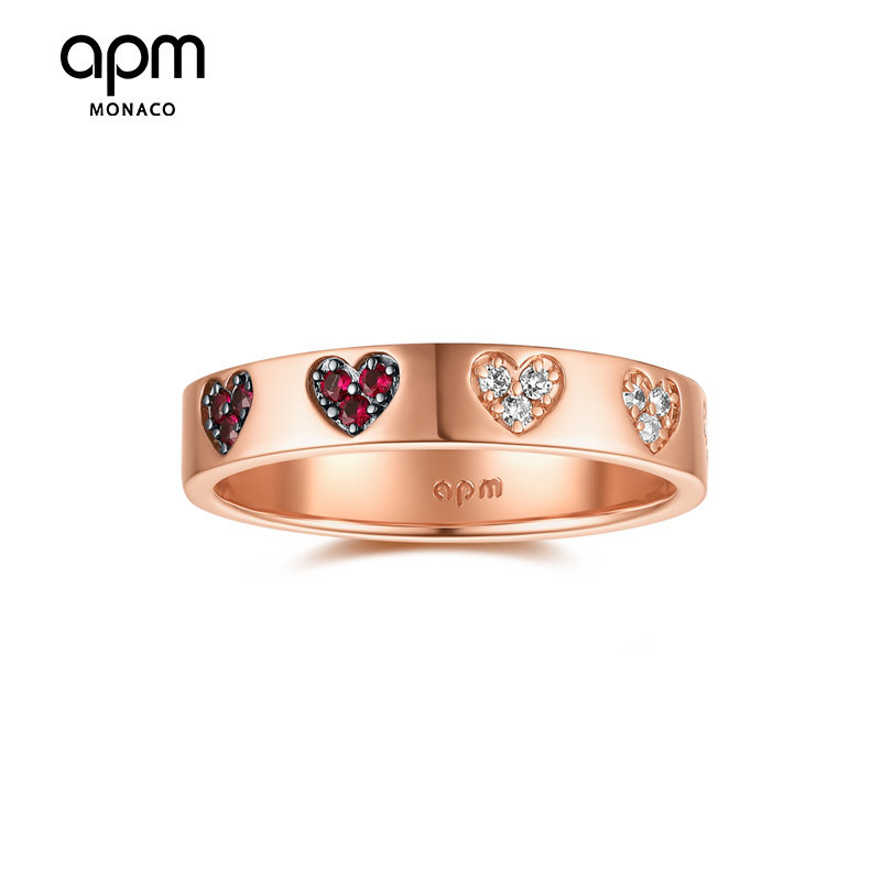 apm monaco爱心女玫瑰金小众对戒 CHUMET海外戒指/指环