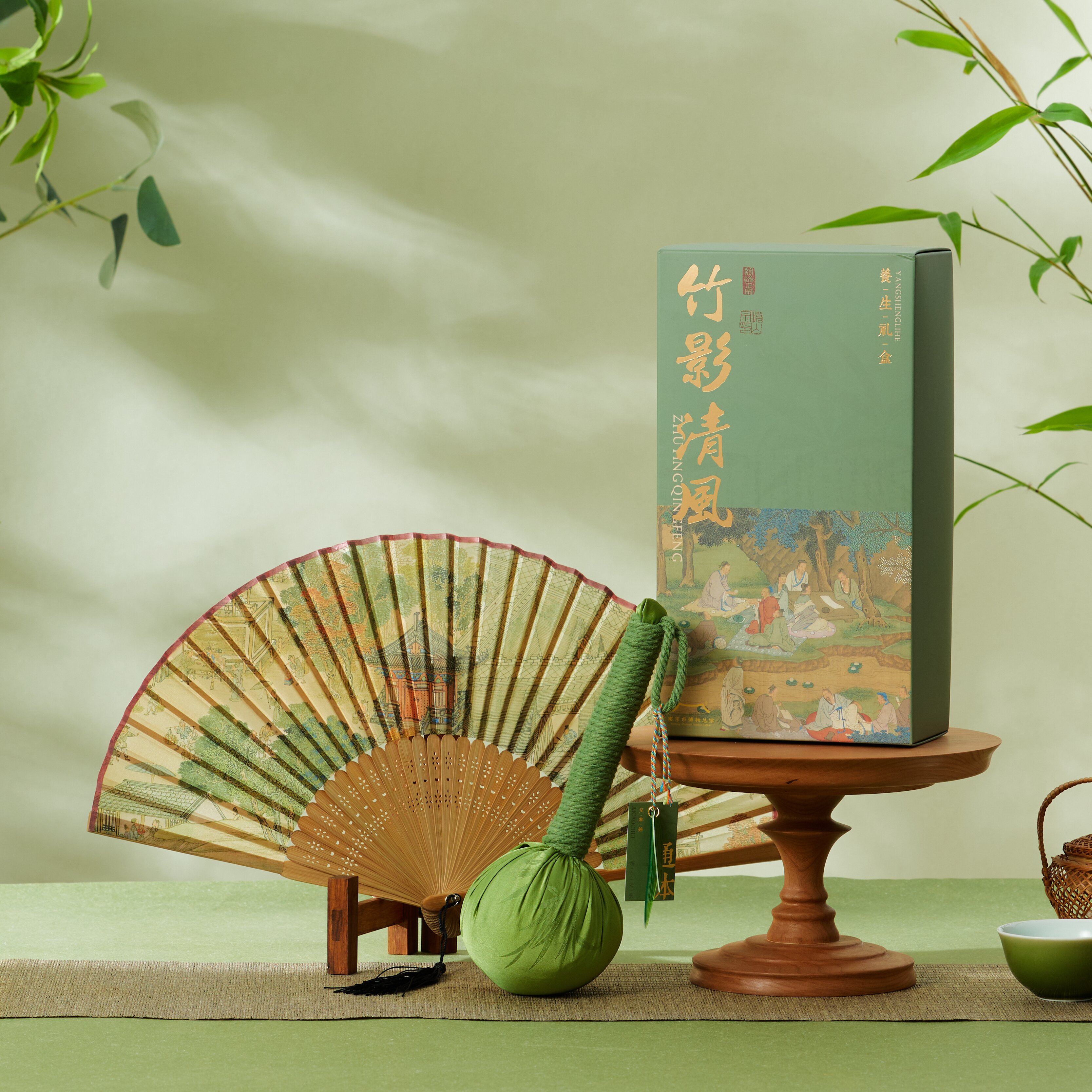 南京博物馆文创端午节折扇香锤礼盒竹影清风心享企业礼赠团购定制