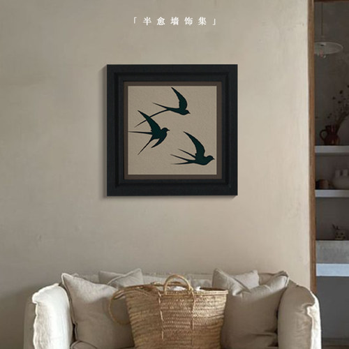 半愈中古风挂画客厅沙发背景墙装饰品免打孔轻奢高级感现代装饰画 - 图2