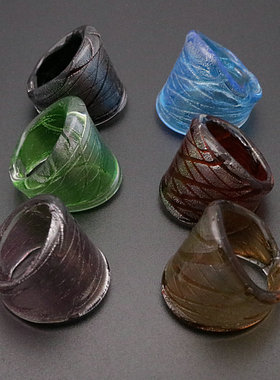 NEW RIDGE 非金属琉璃戒指 彩色古风条纹手工多色梦幻手指