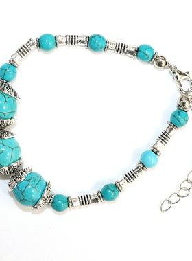 原创设计绿松石ins风百搭潮流男女同款复古手链