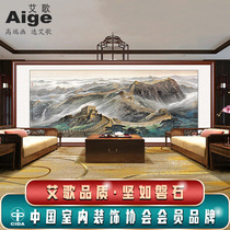 Landscape painting Wanli Great Wall painting by mountain map office scenery Living room hanging painting with mountain waterless painting decorated background wall