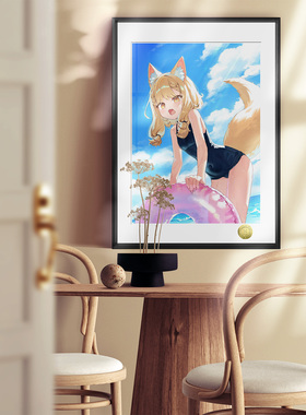 皇呱《狐耳少女的夏日》 明日方舟：终末地洛茜同人周边装饰画