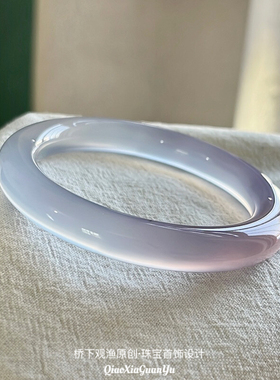 天然玛瑙手镯女款冰飘紫冰种玉镯