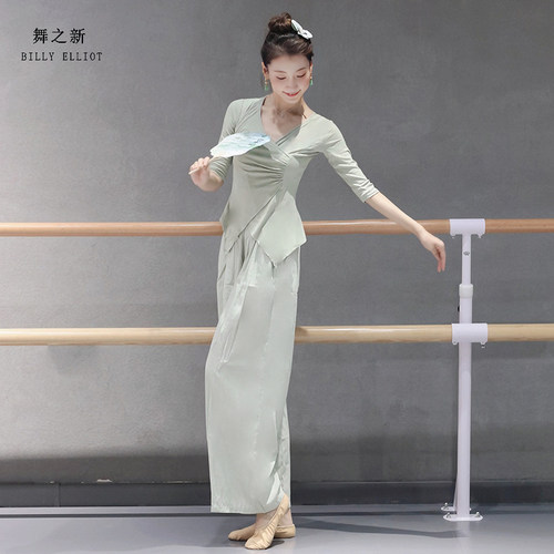 现代舞上衣古典舞服装中袖形体训练服修身成人2025新款舞蹈练功服 - 图3