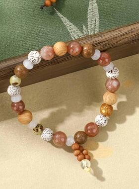 合香珠手串 禅意小众复古手饰天然香料手链新中式女生珠莲花木串