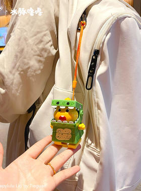 正版水豚噜噜创意公仔摆件潮玩小恐龙发条功能玩具儿童小玩具挂件