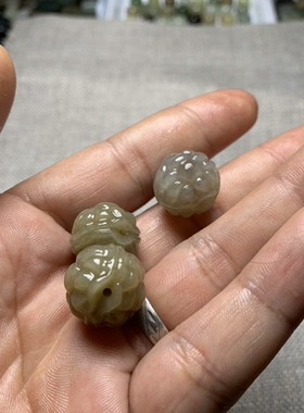 天然和田玉新疆糖料富甲天下乌龟甲珠子吊坠手链毛衣链手链配件