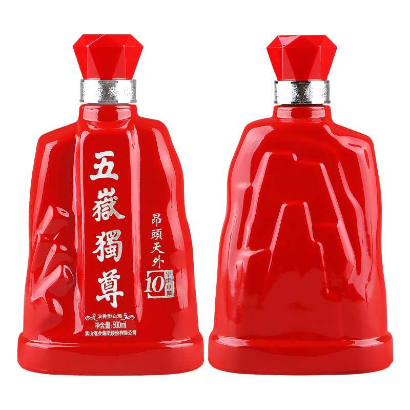 泰山牌五岳独尊浓香型白酒 39度昂头天外10 皇家小窖 整箱500mL*6