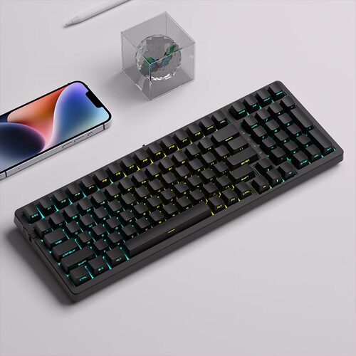 mu68黑色侧刻透光机械键盘键帽PBT磁轴OEM客制化75配列mu68/ez63 - 图0