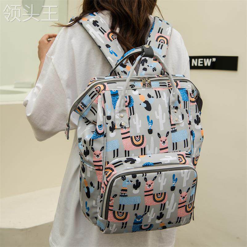 跨境母婴包新款韩版潮ins双肩包 食里湘风食品妈咪包/袋