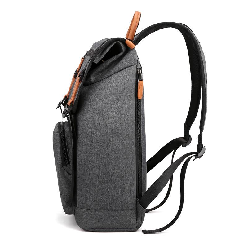 USB电脑双肩包男牛津布商务背包可印LOGO笔记本双肩背包定制 - 图0