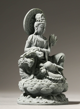 乘龙护佑事事皆顺降龙观音摆件