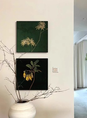 中古风挂画样板间酒店民宿工装背景墙壁画新中式客厅玄关画