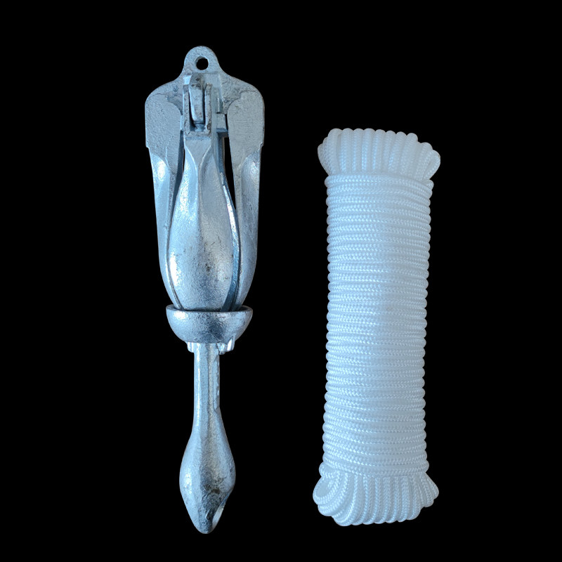 钓鱼船专用船锚橡皮艇充气钓鱼冲锋舟固定碳钢铁折叠锚送扎带浮球,淘宝优惠券,粉丝福利购,淘宝优惠卷