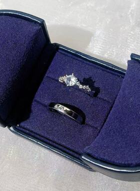 日韩仿真婚戒80分童话女戒婚礼道具开口对戒男女高级感交换仪式