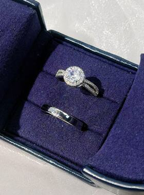 结婚戒指仿真婚戒鸽子蛋男女假对戒可调节仪式钻戒一对婚礼现场