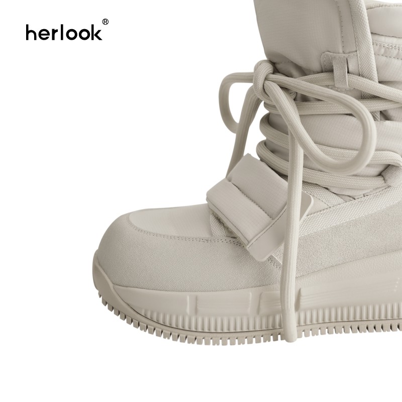 HERLOOK户外机能风雪地靴2025年新款女厚底增高防水加绒保暖棉靴,淘宝优惠券,粉丝福利购,淘宝优惠卷