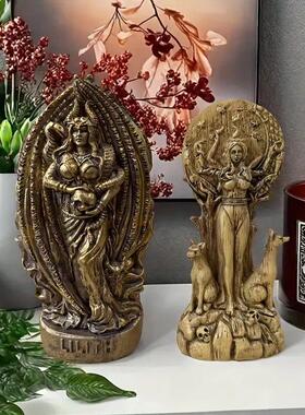希腊女神赫卡特雕像神祭坛树脂工艺品摆件古希腊神话雕像微缩