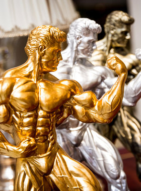 运动风健身房冠军刻字定制奖杯