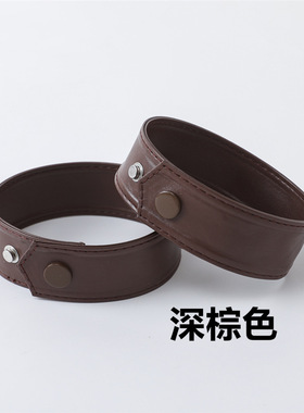 大衣风衣袖口绑带黑色皮质束袖