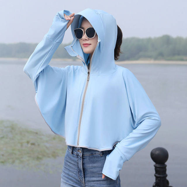 ເຄື່ອງນຸ່ງຜ້າໄຫມ shawl ຕ້ານ UV ice skin clothes breathable ແລະ ultra-thin