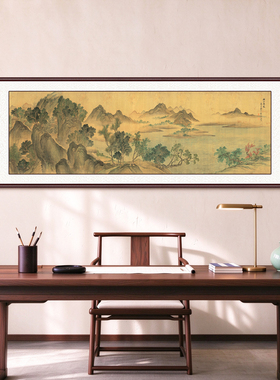 湖山春暖图宋式美学装饰画