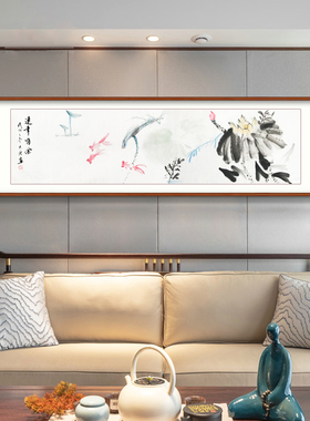 手绘国画钦若进口实木画框