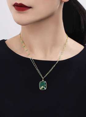 NK36226国风吊坠piara天然绿玛瑙