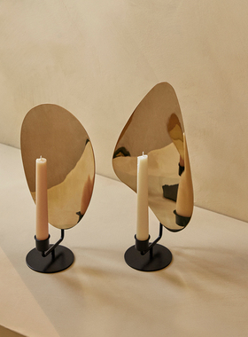 丹麦Flambeau雕塑感氛围金属烛台