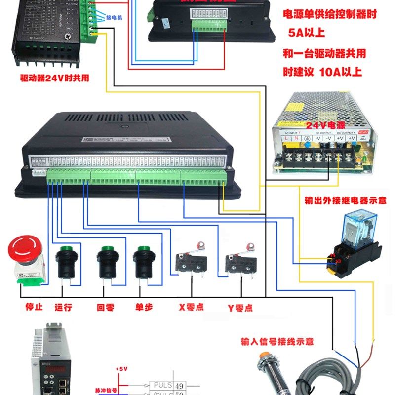 步进电机控制器伺服2轴双轴两轴一体机屏PLC/7寸触摸编程BE-2017,淘宝优惠券,粉丝福利购,淘宝优惠卷