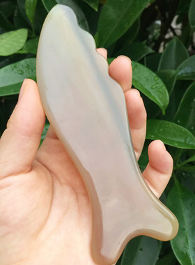 手工加厚老白水牛角面部身体刮痧板 多功能刮痧片