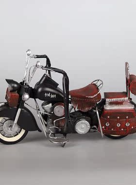 复古怀旧客厅酒柜哈雷摩托车模型