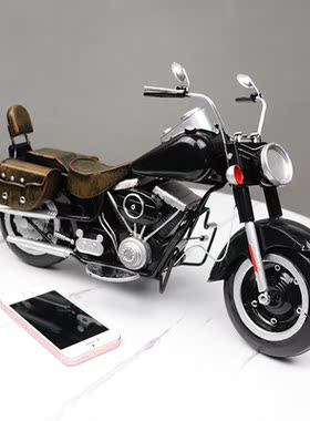 美式复古酒吧酒柜玄关摩托车模型