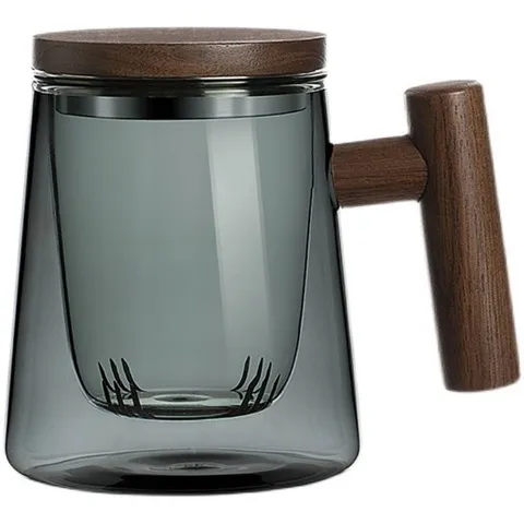 喝茶办公室煮茶围烟灰色炉泡茶壶水杯玻璃带盖套装玻璃三件杯木把,淘宝优惠券,粉丝福利购,淘宝优惠卷