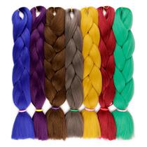 Color braid European and American African wig ju braid hair monochromatic chemical fiber braid high temperature silk braid custom