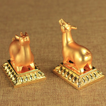 Hidden Pendulum Buddhist Supplies Buddha supplies exquisite ten-inch Grand ShoH Temple Twin Deer Farwheel Cousins Wheel Treasure Pure Copper