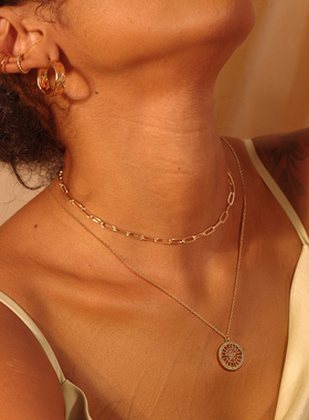 FETTERO原创双层镂空窗花项链