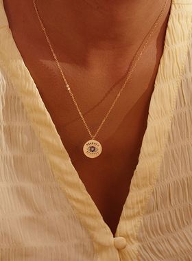 FETTERO原创金色恶魔之眼项链