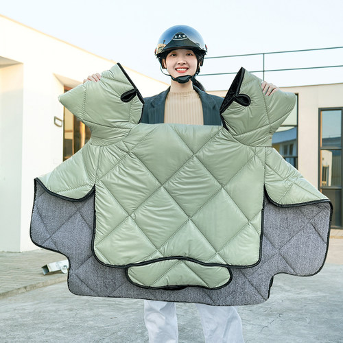 日本进口电动车挡风被冬季电瓶车摩托车防风被保暖加绒加厚 - 图0