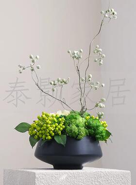 新中式陶瓷简约桌面仿真花艺植物盆栽装饰摆件客厅茶几玄关