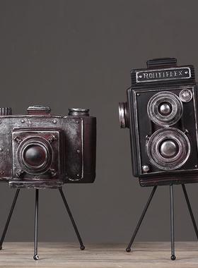 复美EXM式乡村树脂古相机型摆件板房装饰摆饰三角架相机模工艺样